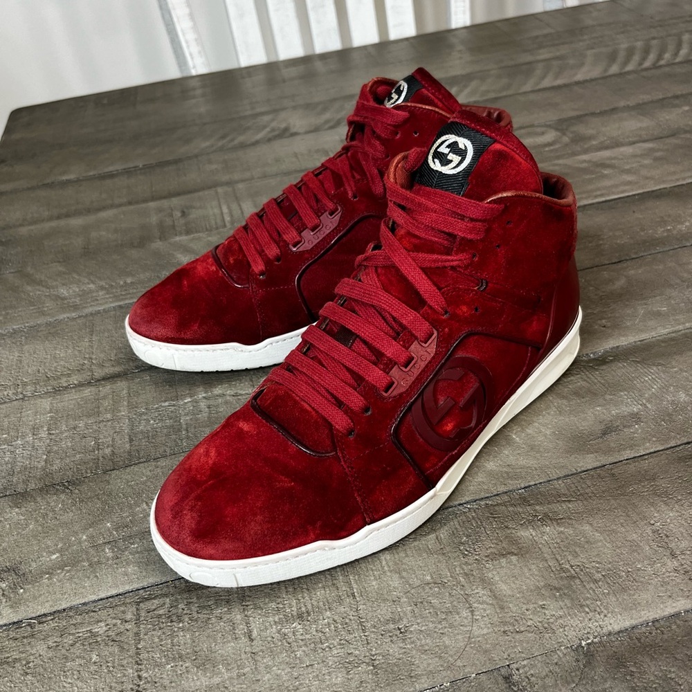 Gucci Red High-Top Sneakers
